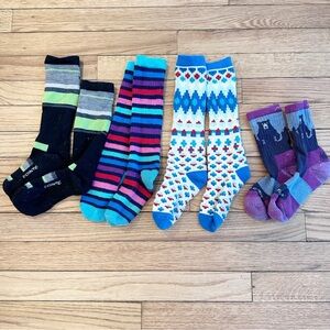 Colorful Kid’s Wool Socks Set including Darn Tough